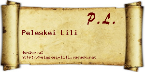 Peleskei Lili névjegykártya